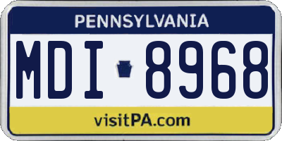 PA license plate MDI8968