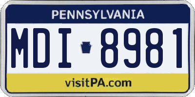 PA license plate MDI8981