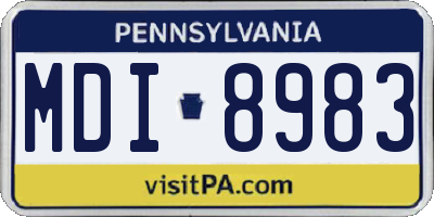 PA license plate MDI8983