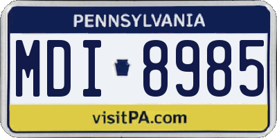 PA license plate MDI8985