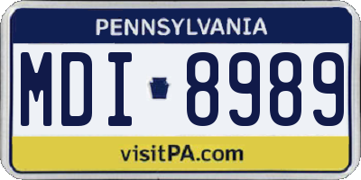 PA license plate MDI8989