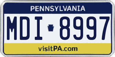 PA license plate MDI8997