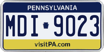 PA license plate MDI9023