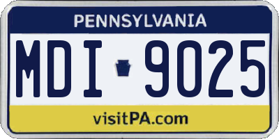 PA license plate MDI9025