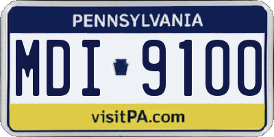 PA license plate MDI9100