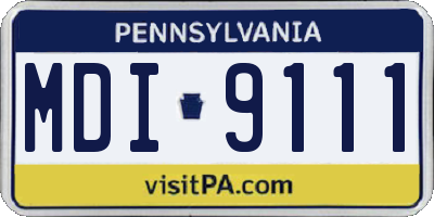 PA license plate MDI9111