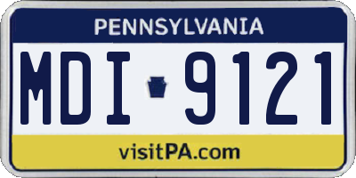 PA license plate MDI9121