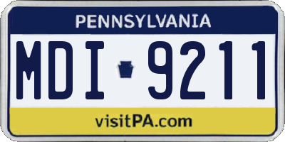 PA license plate MDI9211