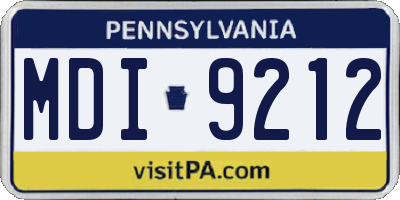 PA license plate MDI9212