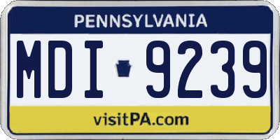 PA license plate MDI9239