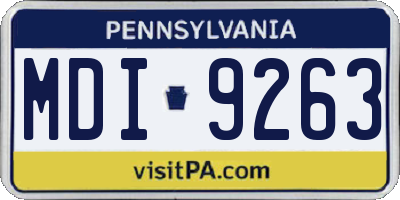 PA license plate MDI9263