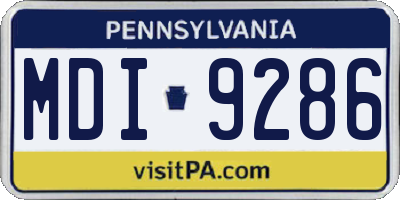 PA license plate MDI9286