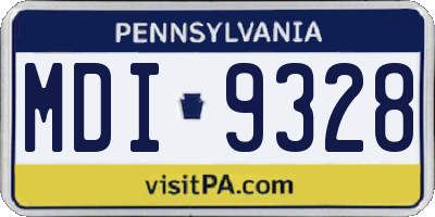 PA license plate MDI9328
