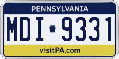 PA license plate MDI9331