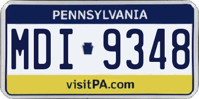 PA license plate MDI9348