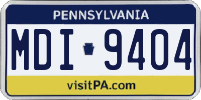 PA license plate MDI9404