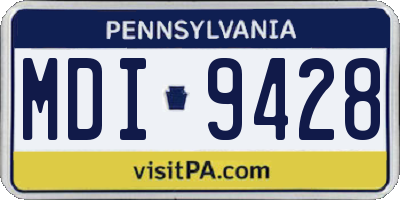PA license plate MDI9428