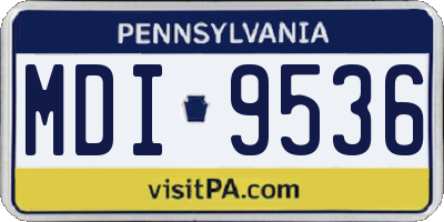 PA license plate MDI9536