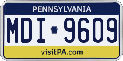 PA license plate MDI9609