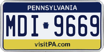 PA license plate MDI9669