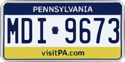 PA license plate MDI9673