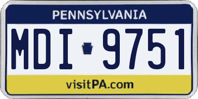 PA license plate MDI9751