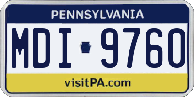 PA license plate MDI9760