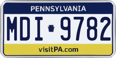 PA license plate MDI9782