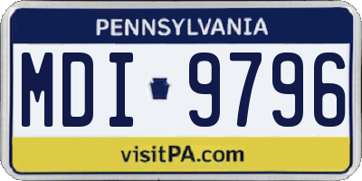 PA license plate MDI9796