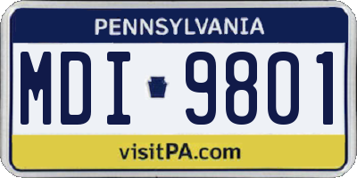PA license plate MDI9801
