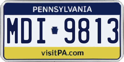 PA license plate MDI9813