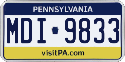 PA license plate MDI9833