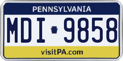 PA license plate MDI9858
