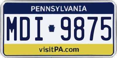 PA license plate MDI9875