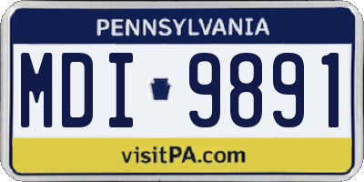 PA license plate MDI9891