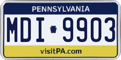 PA license plate MDI9903