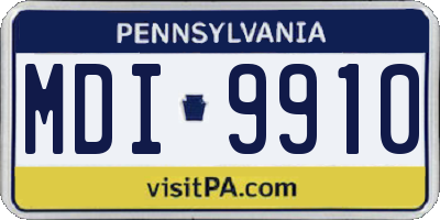PA license plate MDI9910