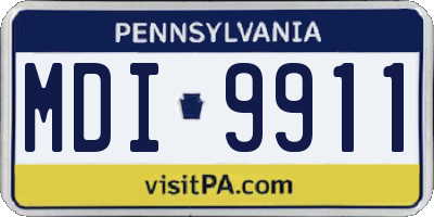 PA license plate MDI9911