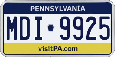PA license plate MDI9925