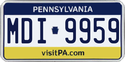 PA license plate MDI9959