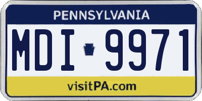 PA license plate MDI9971