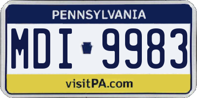 PA license plate MDI9983