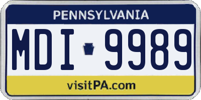 PA license plate MDI9989
