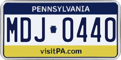 PA license plate MDJ0440