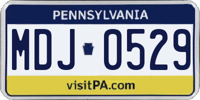 PA license plate MDJ0529