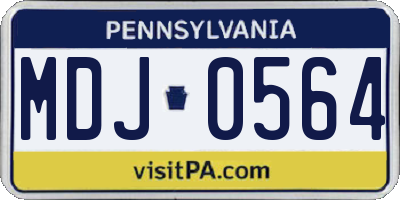 PA license plate MDJ0564