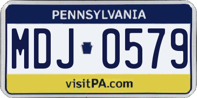 PA license plate MDJ0579