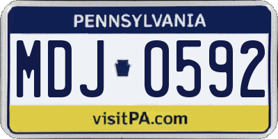 PA license plate MDJ0592
