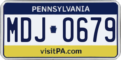 PA license plate MDJ0679