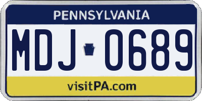 PA license plate MDJ0689